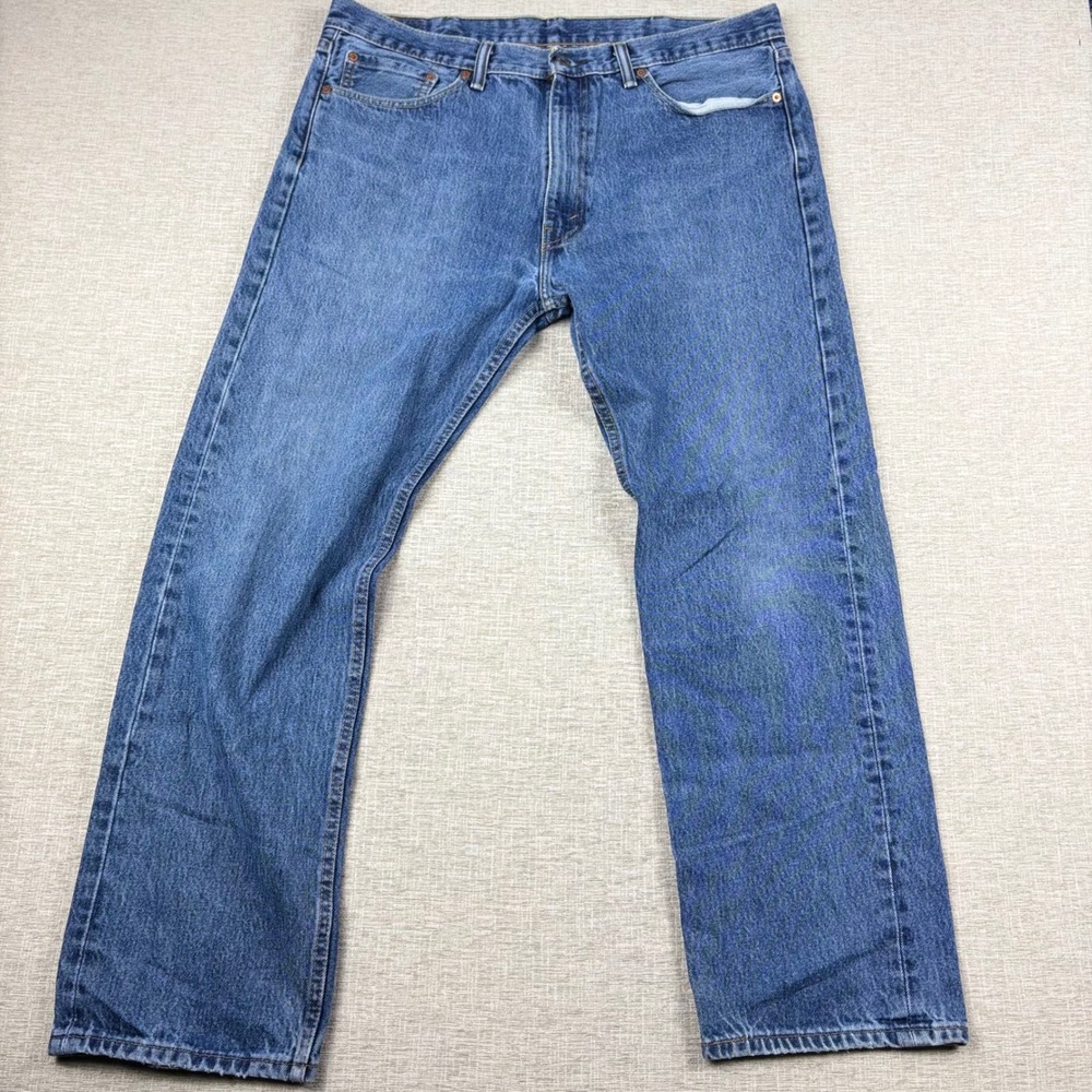 Levis 505 Mens 38x32 Light Distress Jeans Thigh Fade ** Vintage Style ** Denim